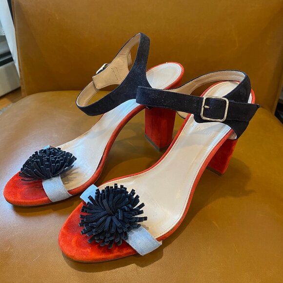 J.Crew pompom mulitcolored heels - Picture 3 of 3